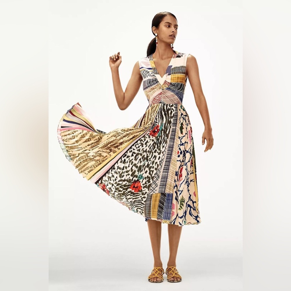 Anthropologie Geisha Designs Jacinta Pleated Multicolor Dress